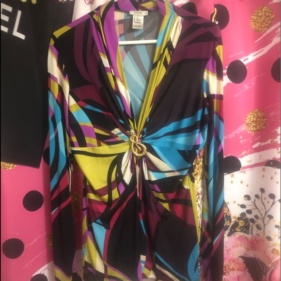 Cache Tops - EUC MULTI COLOR CACHE BLOUSE Cache Tops - EUC MULTI COLOR CACHE BLOUSE